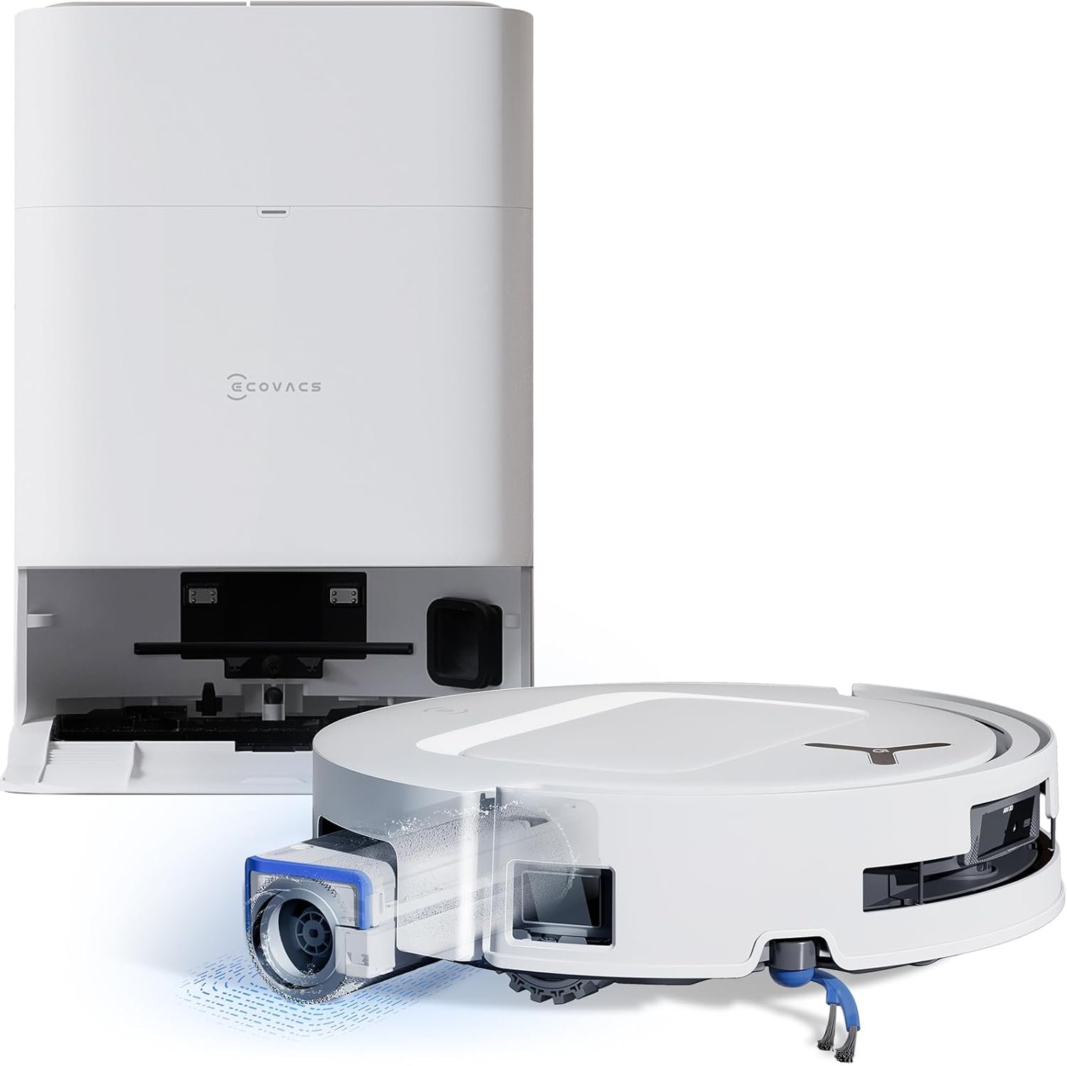 61GlzomXLWL._AC_SL1500 ECOVACS DEEBOT T80 Omni Saugroboter mit Wischfunktion, 18.000 Pa, OZMO Roller Wischwalze mit kontinuierlicher Frischwasser-Selbstreinigung, ZeroTangle 3.0, Moppwäsche mit 40-75℃ heißem Wasser, Weiß