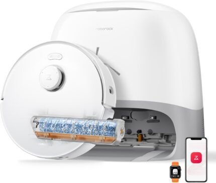roborock Qrevo Curv 2 Flow Saugroboter mit Wischfunktion, SpiraFlow-Wischwalze mit Selbstreinigung, 20.000 Pa Saugkraft, Dual Anti-Tangle System, intelligenter Teppichschutz, All-in-One Dock