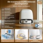 roborock Qrevo Curv 2 Flow Saugroboter mit Wischfunktion, SpiraFlow-Wischwalze mit Selbstreinigung, 20.000 Pa Saugkraft, Dual Anti-Tangle System, intelligenter Teppichschutz, All-in-One Dock