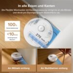 roborock Qrevo Curv 2 Flow Saugroboter mit Wischfunktion, SpiraFlow-Wischwalze mit Selbstreinigung, 20.000 Pa Saugkraft, Dual Anti-Tangle System, intelligenter Teppichschutz, All-in-One Dock