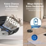 ECOVACS DEEBOT T30S PRO Saugroboter mit Wischfunktion, 11.000 Pa, ZeroTangle Technologie, 70°C heißes Wasser Wischen beim Waschen, TruEdge™ Kantenwischen, 6.400mAh Batterie, AI-Hindernisvermeidung