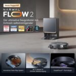 NARWAL Flow 2 Saug- und Wischroboter mit All-in-One-Station, FlowWash-Wischsystem mit 60 °C Heißwasser, 31.000 Pa Saugkraft, CarpetFocus™-Technologie, 100 °C Moppwäsche und 60 °C Heißlufttrocknung