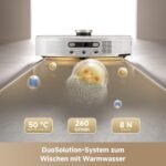 Mova V50 Ultra Complete Saugroboter mit Wischfunktion 24.000 Pa, 6cm Hindernisüberwindung, Liftable Navigation+RGB AI+LED, 80℃ Heißwasserwäsche & 63℃ Selbsttrocknung, DuoSolution System, Tricut Bürste