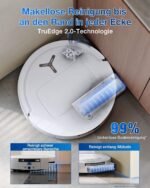 ECOVACS DEEBOT T80 Omni Saugroboter mit Wischfunktion, 18.000 Pa, OZMO Roller Wischwalze mit kontinuierlicher Frischwasser-Selbstreinigung, ZeroTangle 3.0, Moppwäsche mit 40-75℃ heißem Wasser, Weiß
